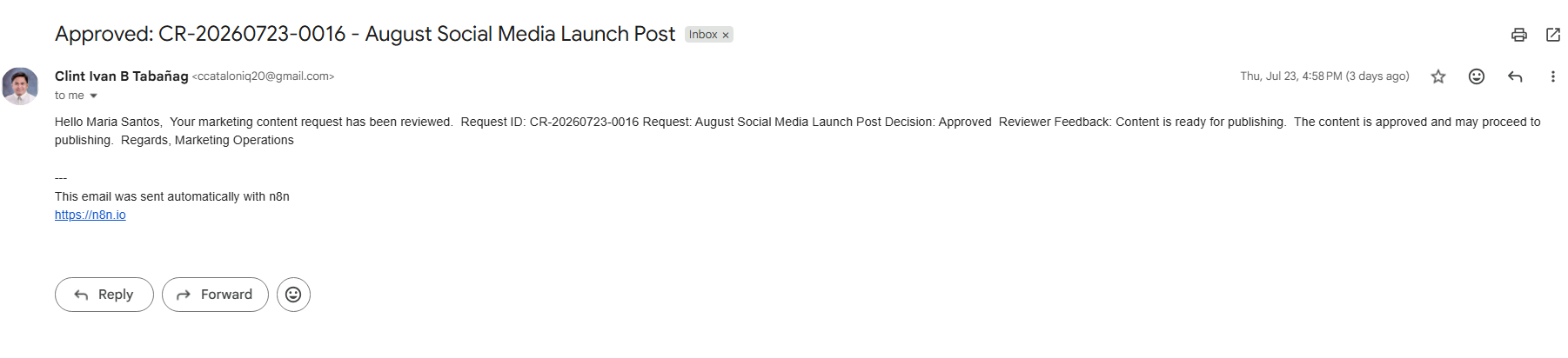 Gmail Reviewer Notification