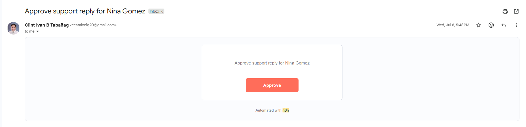 Gmail Support Reply