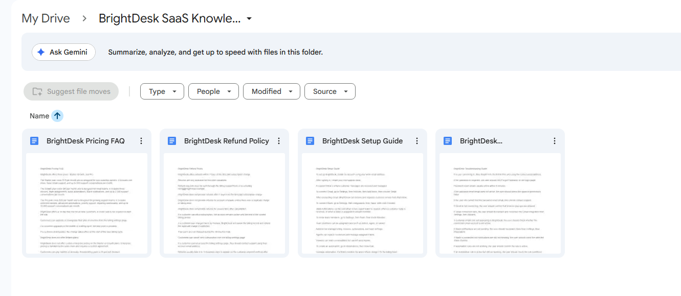 Google Drive Knowledge Documents